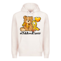 Pale Pink childhood cancer and cancer ribbon Premium Hoodie - AdoDesignShop