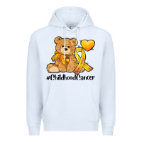 White childhood cancer and cancer ribbon Premium Hoodie - AdoDesignShop