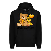 Black childhood cancer and cancer ribbon Premium Hoodie - AdoDesignShop