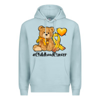 Blue Mist childhood cancer and cancer ribbon Premium Hoodie - AdoDesignShop