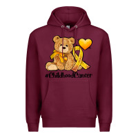 Burgundy childhood cancer and cancer ribbon Premium Hoodie - AdoDesignShop