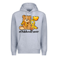 Heather Grey childhood cancer and cancer ribbon Premium Hoodie - AdoDesignShop