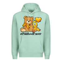 Seafoam childhood cancer and cancer ribbon Premium Hoodie - AdoDesignShop