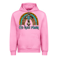 Fuchsia Pink he has risen rainbow Urban Hoodie - AdoDesignShop