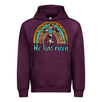 Mauve Wine he has risen rainbow Urban Hoodie - AdoDesignShop