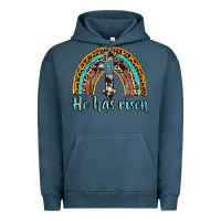 Pigment Midnight Navy he has risen rainbow Urban Hoodie - AdoDesignShop