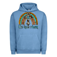 Pigment Pebble Blue he has risen rainbow Urban Hoodie - AdoDesignShop