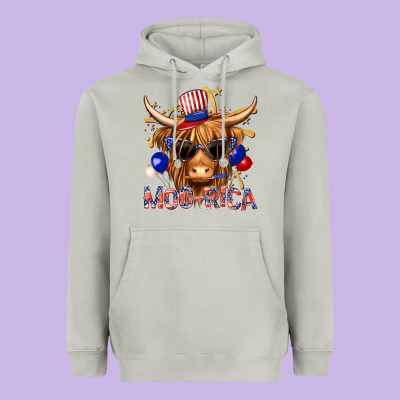 Heavyweight Hoodie moorica with cow billie wilder