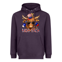 Plum moorica with cow billie wilder Heavyweight Hoodie - texasbilliewilder
