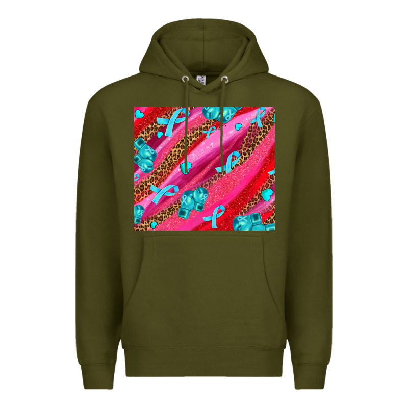 Cancer Boxing Gloves And Cancer Ribbon Premium Hoodie by AdoDesignShop | Teevron