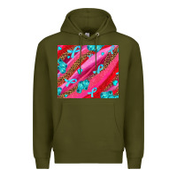 Army Green cancer boxing gloves and cancer ribbon Premium Hoodie - AdoDesignShop