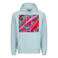 Blue Mist cancer boxing gloves and cancer ribbon Premium Hoodie - AdoDesignShop