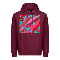 Burgundy cancer boxing gloves and cancer ribbon Premium Hoodie - AdoDesignShop