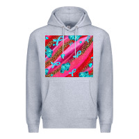 Heather Grey cancer boxing gloves and cancer ribbon Premium Hoodie - AdoDesignShop