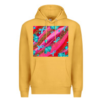 Mustard cancer boxing gloves and cancer ribbon Premium Hoodie - AdoDesignShop