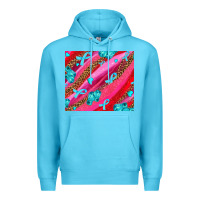 Ocean Blue cancer boxing gloves and cancer ribbon Premium Hoodie - AdoDesignShop