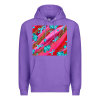 Purple cancer boxing gloves and cancer ribbon Premium Hoodie - AdoDesignShop
