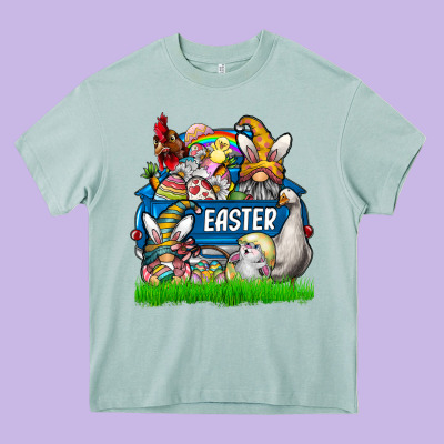 Easter Truck Heavy Core Tee Designed By Cowhidedigitalart