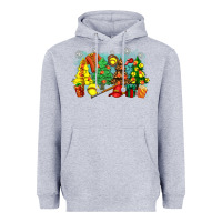 Heather Grey christmas trees with softball Heavyweight Hoodie - Zillion Design Studio