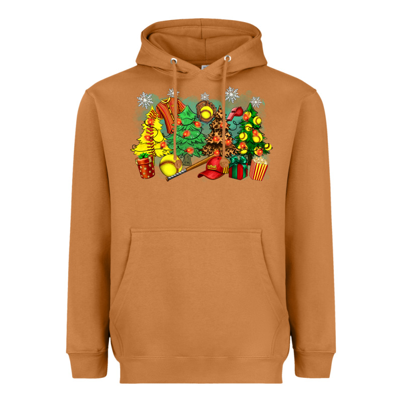 Christmas Trees With Softball Heavyweight Hoodie by Zillion Design Studio | Teevron
