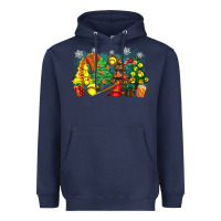 Navy christmas trees with softball Heavyweight Hoodie - Zillion Design Studio