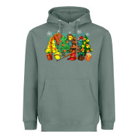 Sage christmas trees with softball Heavyweight Hoodie - Zillion Design Studio
