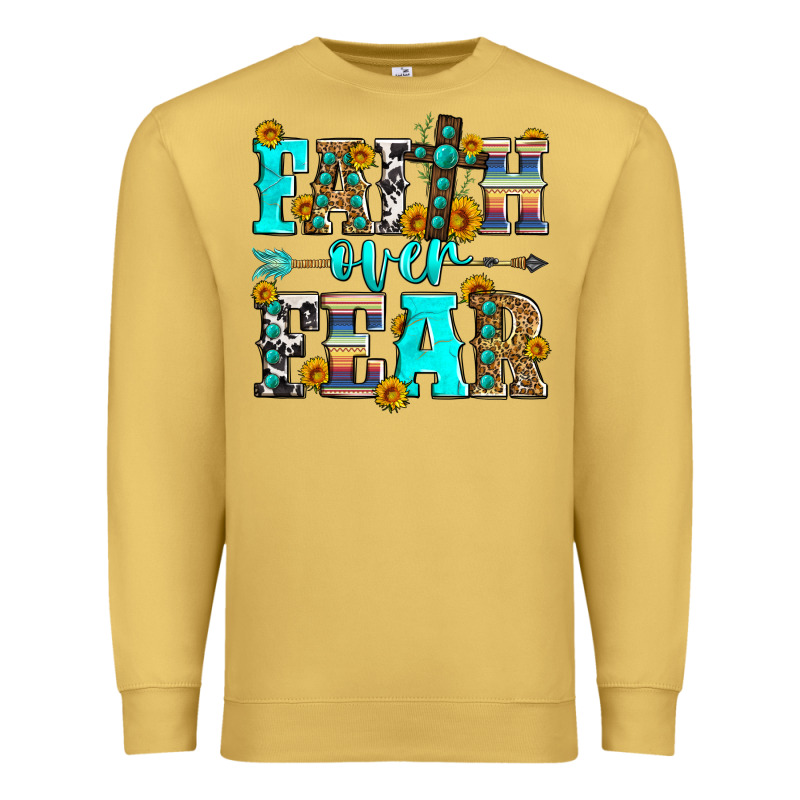 Faith Over Fear Premium Sweatshirt by Zillion Design Studio | Teevron