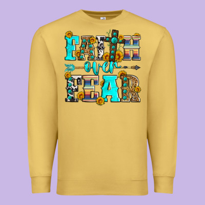 Faith Over Fear Premium Sweatshirt Designed By Zillion Design Studio