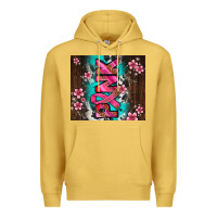 Antique Gold western pattern pink with floral cancer ribbon Premium Hoodie - AdoDesignShop