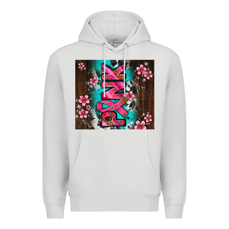 Western Pattern Pink With Floral Cancer Ribbon Premium Hoodie by AdoDesignShop | Teevron