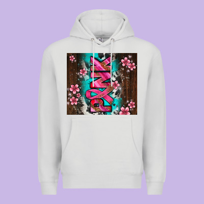 Western Pattern Pink With Floral Cancer Ribbon Premium Hoodie Designed By Adodesignshop