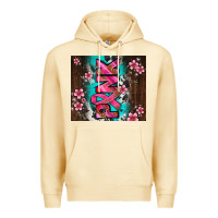 Pina Colada western pattern pink with floral cancer ribbon Premium Hoodie - AdoDesignShop