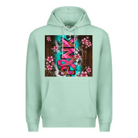 Seafoam western pattern pink with floral cancer ribbon Premium Hoodie - AdoDesignShop