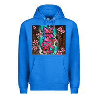 True Royal western pattern pink with floral cancer ribbon Premium Hoodie - AdoDesignShop