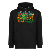 Black christmas trees with basketball Heavyweight Hoodie - Zillion Design Studio