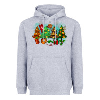 Heather Grey christmas trees with basketball Heavyweight Hoodie - Zillion Design Studio