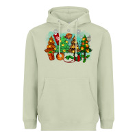 Matcha christmas trees with basketball Heavyweight Hoodie - Zillion Design Studio