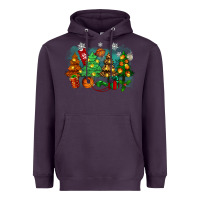 Plum christmas trees with basketball Heavyweight Hoodie - Zillion Design Studio