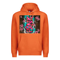 Carrot western pattern pink with floral cancer ribbon Premium Hoodie - AdoDesignShop