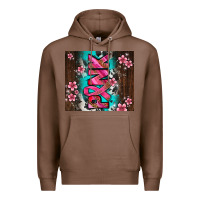 Chestnut western pattern pink with floral cancer ribbon Premium Hoodie - AdoDesignShop
