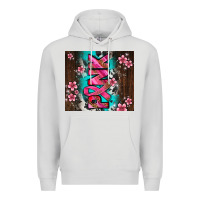 Dove Grey western pattern pink with floral cancer ribbon Premium Hoodie - AdoDesignShop
