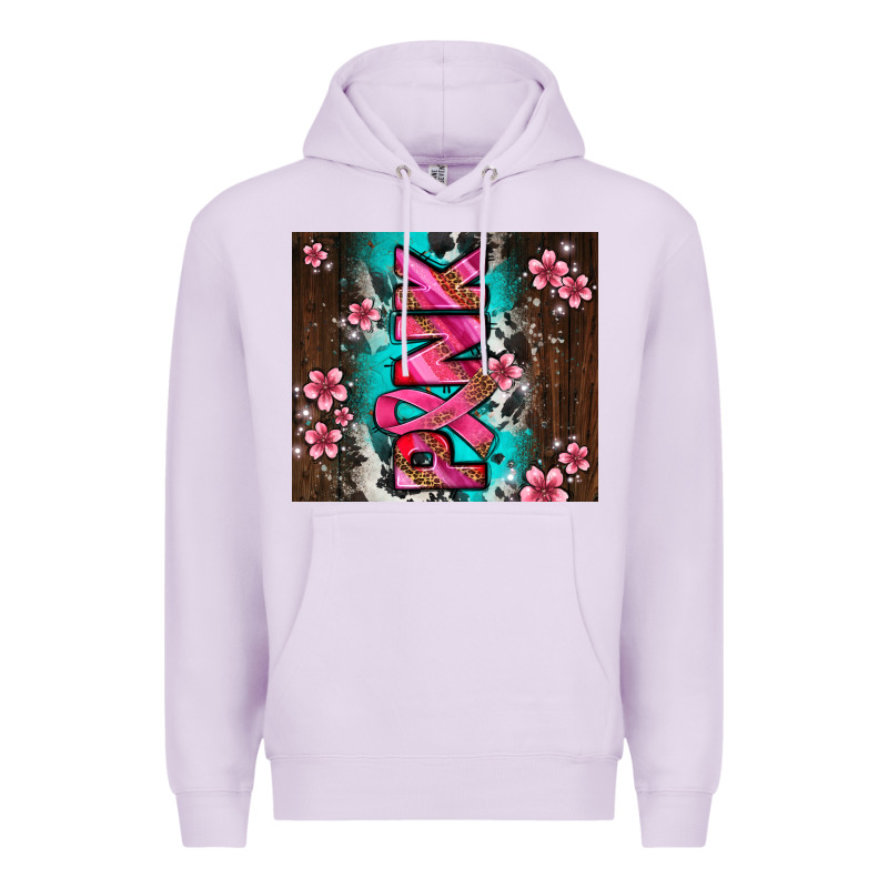 Western Pattern Pink With Floral Cancer Ribbon Premium Hoodie by AdoDesignShop | Teevron