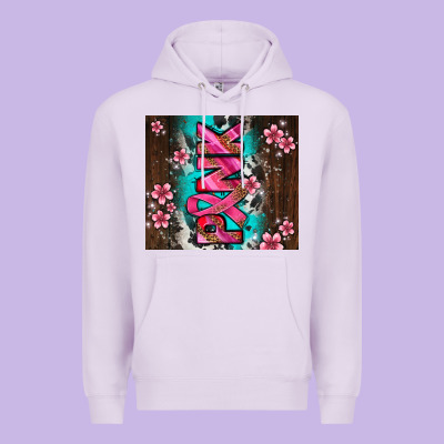 Western Pattern Pink With Floral Cancer Ribbon Premium Hoodie Designed By Adodesignshop