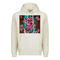 Oatmeal Heather western pattern pink with floral cancer ribbon Premium Hoodie - AdoDesignShop