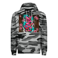 Slate Camo western pattern pink with floral cancer ribbon Premium Hoodie - AdoDesignShop