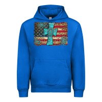 Cobalt flag and turquoise cross Urban Hoodie - AdoDesignShop