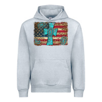 Heather Grey flag and turquoise cross Urban Hoodie - AdoDesignShop