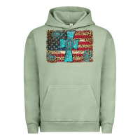 Pigment Oil Green flag and turquoise cross Urban Hoodie - AdoDesignShop