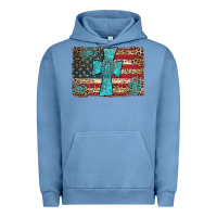 Pigment Pebble Blue flag and turquoise cross Urban Hoodie - AdoDesignShop