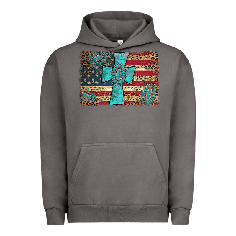 Flag And Turquoise Cross Urban Hoodie by AdoDesignShop | Teevron